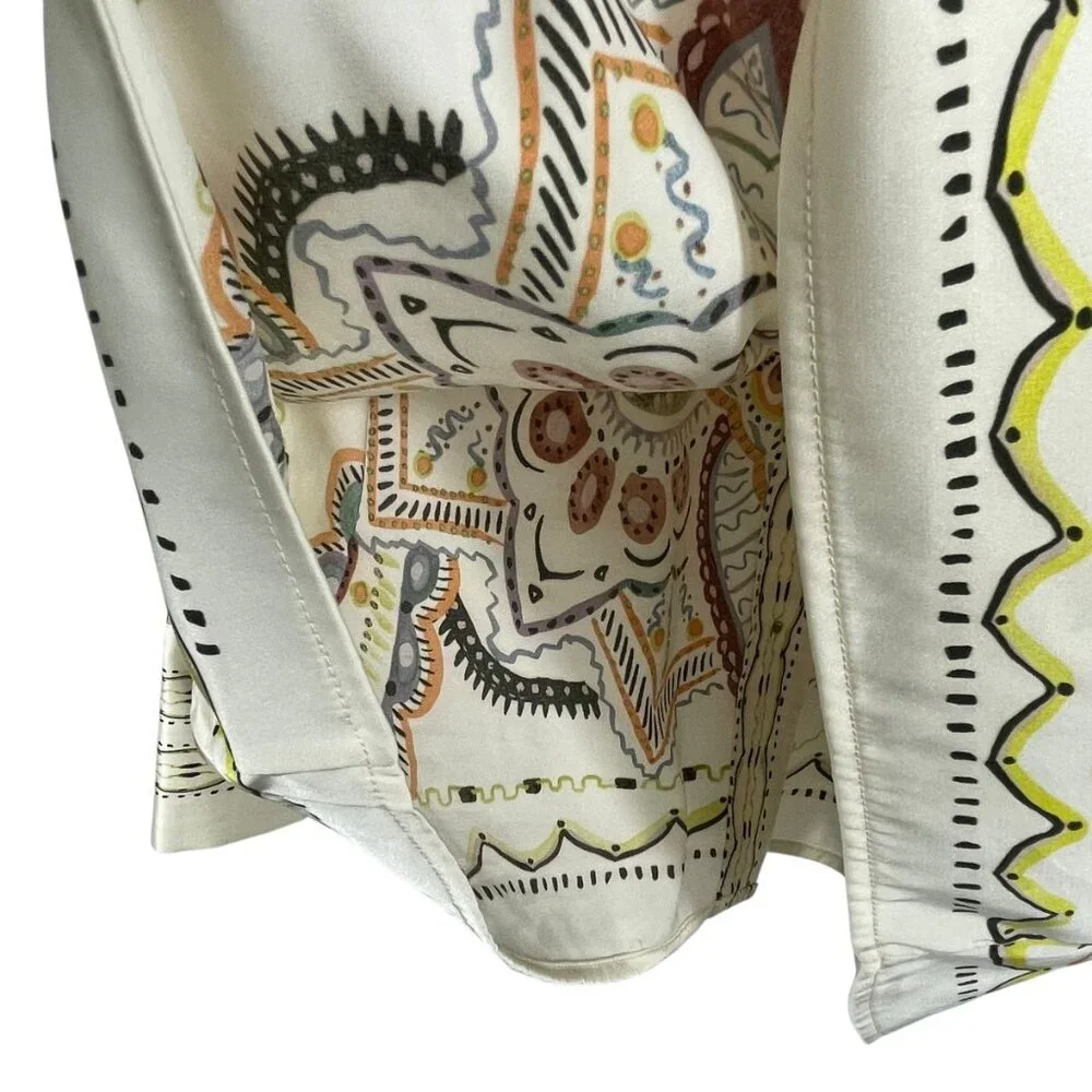 Rachel Zoe Medallion Print Button Front Blouse Boho Chic XS - Picture 7 of 15